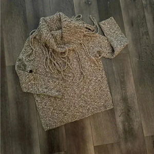 Chico’s Cowl Neck Fringe Sweater - Women